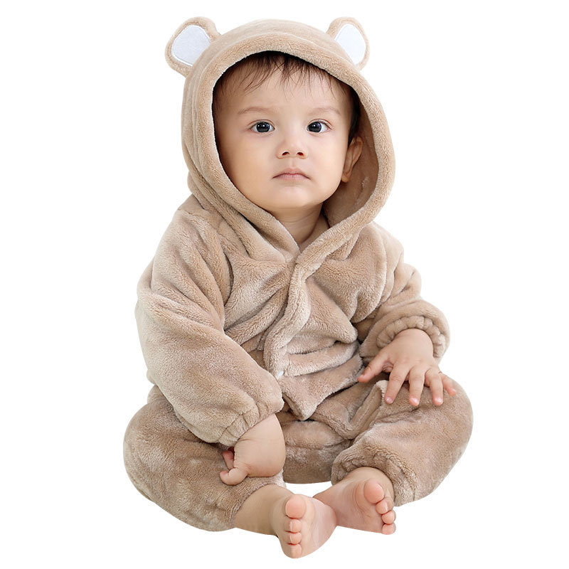 Light Brown Color Flannel Romper Child Bear Jumpsuit  