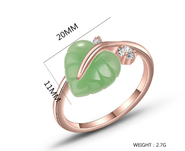 Temperament Heart-shaped Leaf Ring Female Elegant Bracelet 6 d18fb2d1 d44e 4327 bd4b 0747ddc4b169 Temperament Heart-shaped Leaf Ring Female Elegant Bracelet