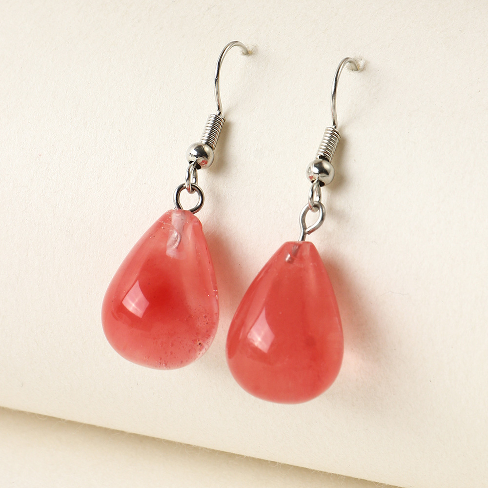 d3957bca dfdd 4f54 941e 0433c3424cd7 Simple Temperament Transparent Crystal Drop Earrings