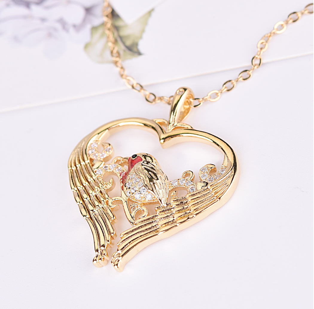 Charm We're Never Far Apart Heart Wings Pendant Gold Color Plated Red Enamel Birds Sparrow Pendant Necklace Women Jewelry Kolye 2 d3be5718 982e 463f a167 0c69cd6c288c Charm We're Never Far Apart Heart Wings Pendant Gold Color Plated Red Enamel Birds Sparrow Pendant Necklace Women Jewelry Kolye