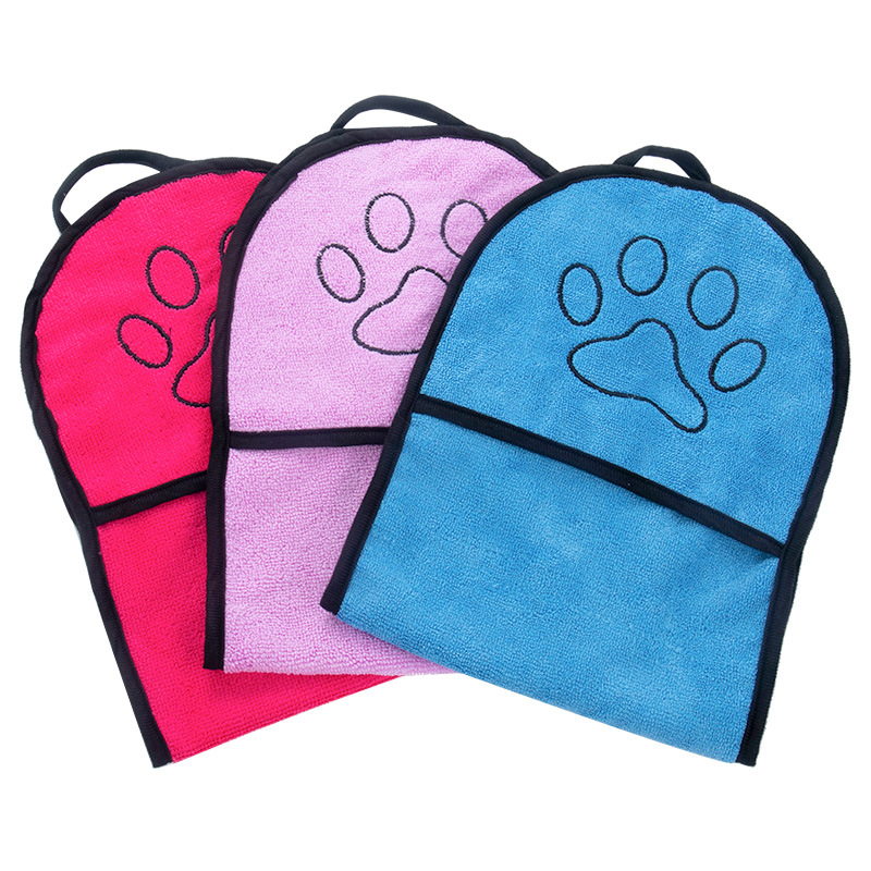 Rose Red, Purple, and Blue Chenille Towel Colors For Dogs.