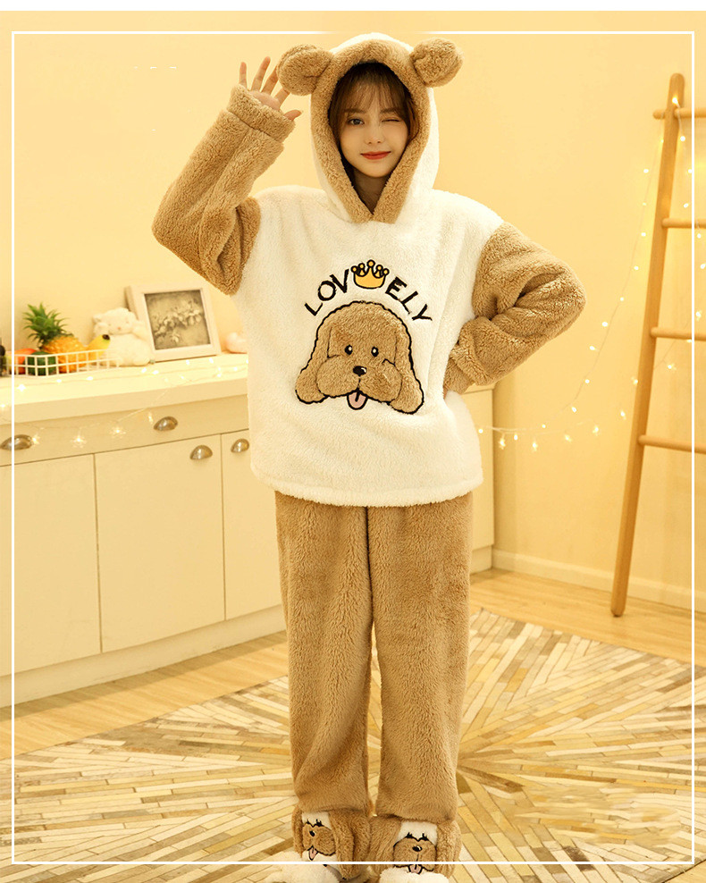cute Kawaii Pjs Plush Dog Pajamas for Women cute set