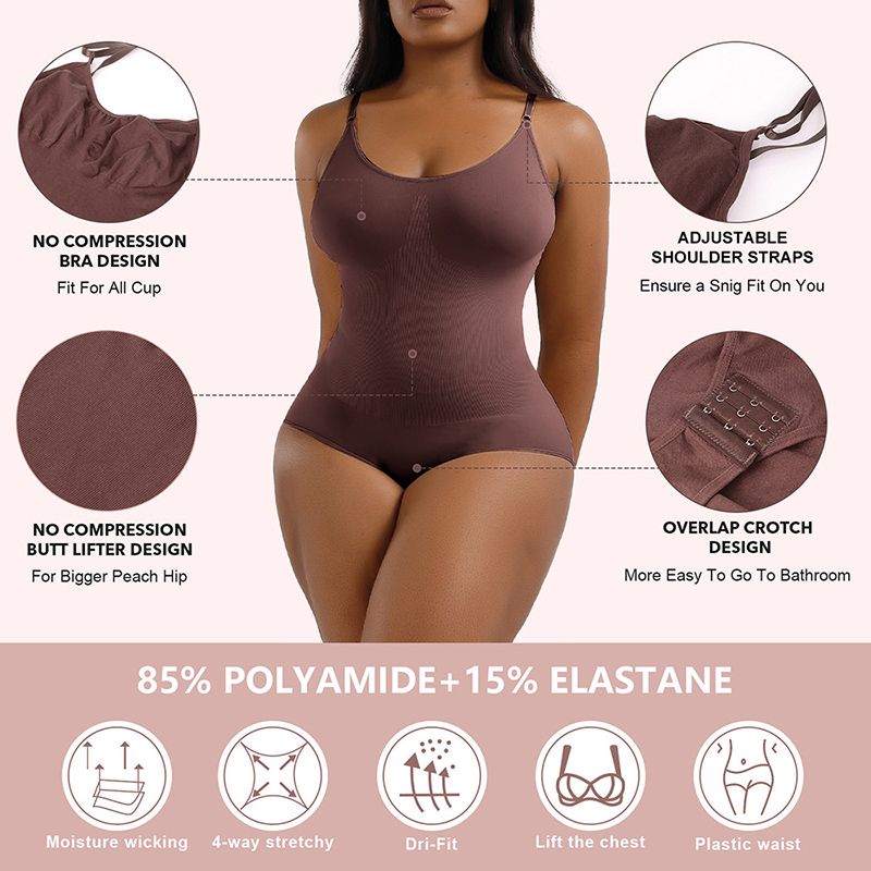 seamless slimming body shaper brown