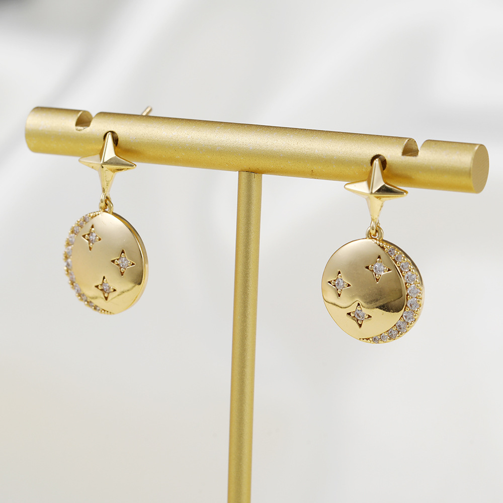 d66c625a 6cc3 470b 863a 0626f263634b Round Planet Earrings 18K Gold Color Preserving Jewelry