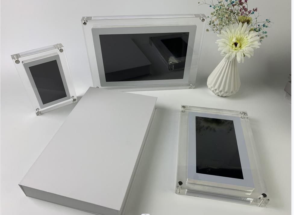 "Elevate memories with our Acrylic Digital Photo Video Frame – modern elegance for cherished moments."