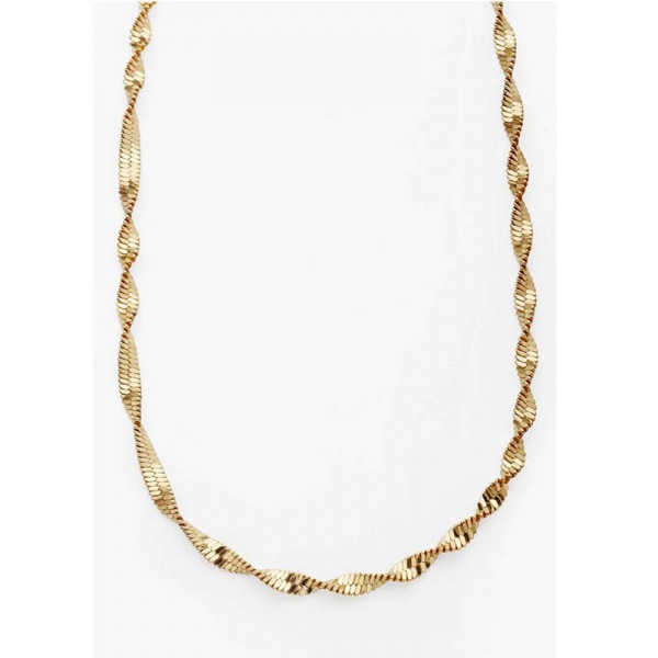 d70d7281 c9f2 4ee1 8c4a bc05fb15e5c6 Simple Necklace 18K Gold High Density 3mm Twisted Clavicle Water Wave Chain