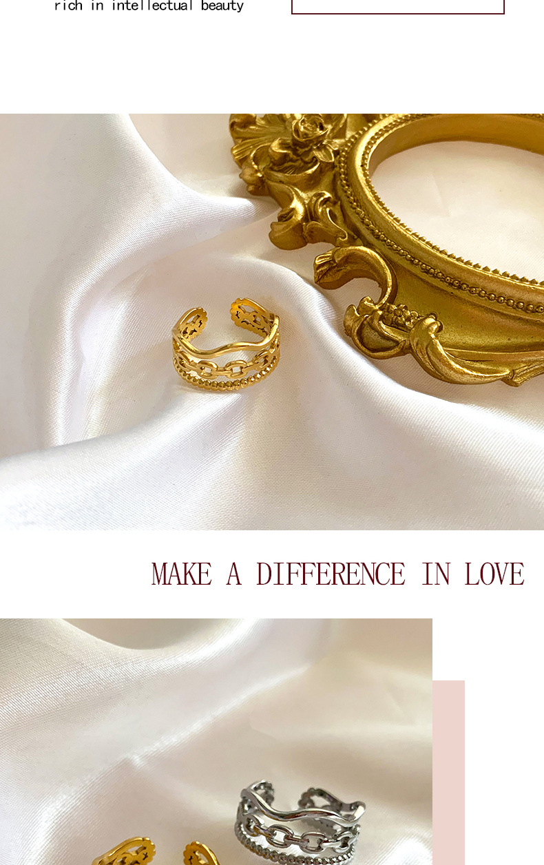 Niche Three-layer Wave Round Beads Stitching Hollow Titanium Steel 18K Gold Plated Simple Personality Ring 6 d7e813fd 76a3 432c 8ec9 3d8839b1e6a1 Niche Three-layer Wave Round Beads Stitching Hollow Titanium Steel 18K Gold Plated Simple Personality Ring