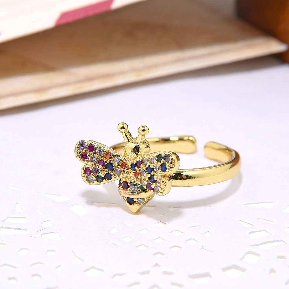 Women's 18K Gold Micro Inlay Color Zircon Open Adjustable Ring 4 d7fb1d4d d8bb 4208 a89d 5f6175ca97ed Women's 18K Gold Micro Inlay Color Zircon Open Adjustable Ring
