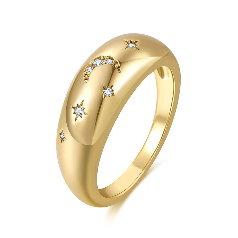 d8398739 418e 4885 9e23 dc01d3293526 Geometric Pattern Copper Plated Real Gold All-match Ring