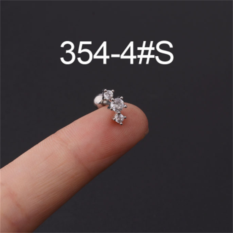 dafdbc71 7279 45bb 9936 1536136ed80f Stainless Steel Stud Zircon Pierced Earrings