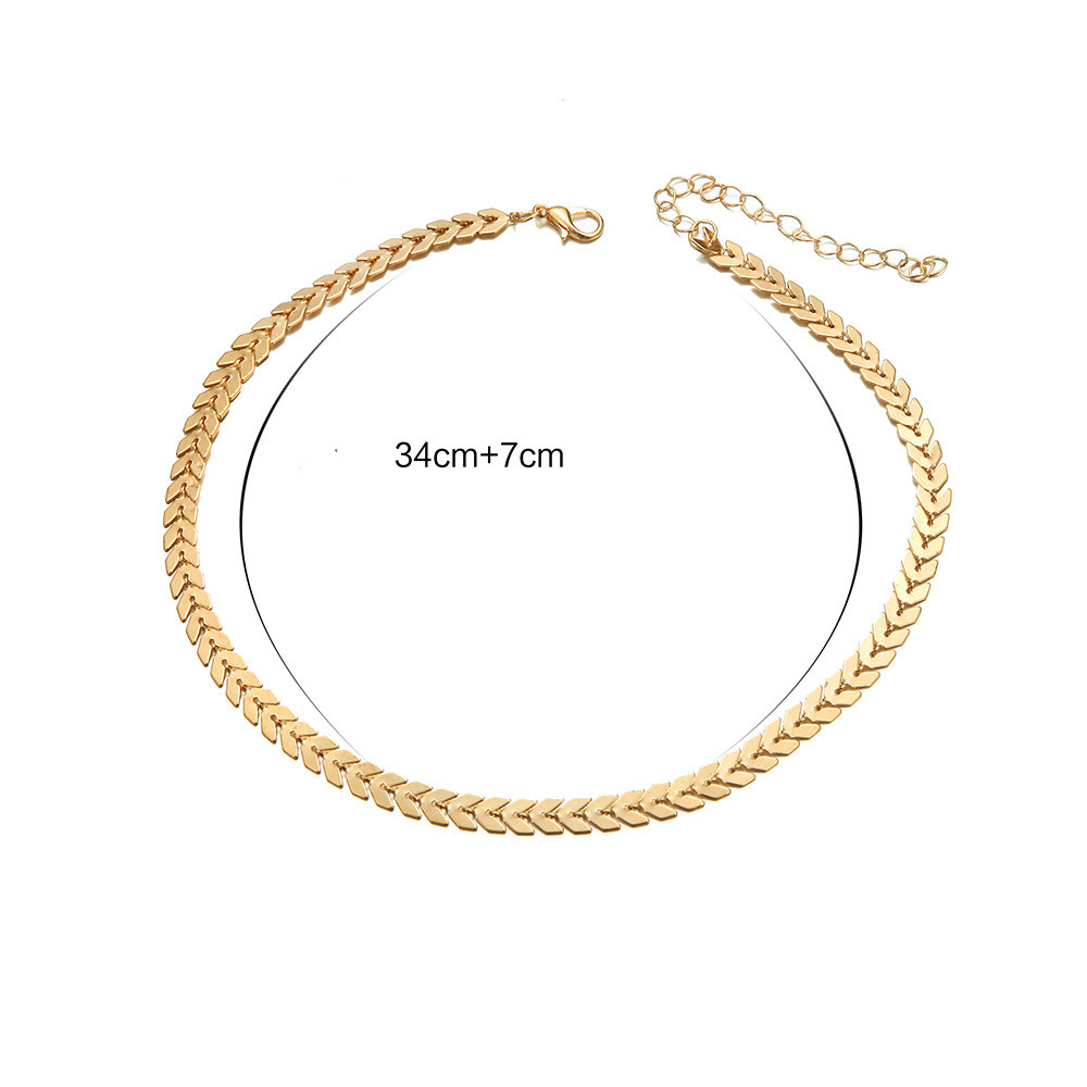 db08ed8a 62bb 4360 9658 62ce5b206bc3 Fashion All-Match Popular Necklace Gold Leaf Short Neck