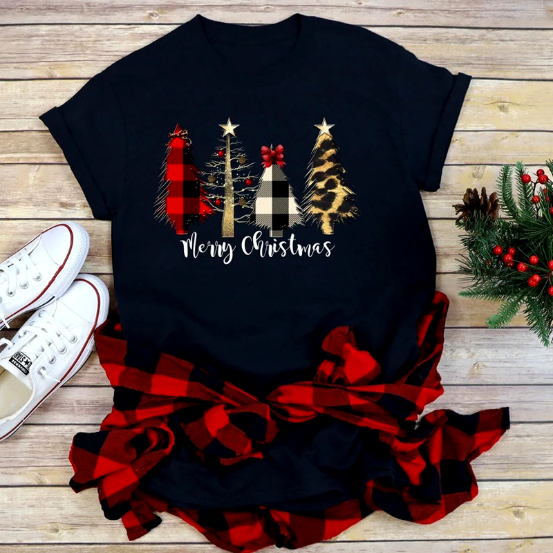 Festive Foreign Trade Christmas Tree T-shirt for Men and Women - celebrate the season in style! image 17