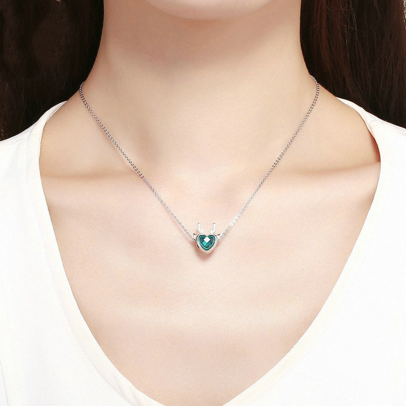 Elk inlaid heart-shaped blue zircon pendant 5 dc00fab1 3b9b 4b9b be91 f448dd097ac6 Elk inlaid heart-shaped blue zircon pendant