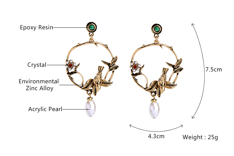 dc303b1c 0d1a 4752 b7cc 480bb113e0b2 Small geometric bird earrings female