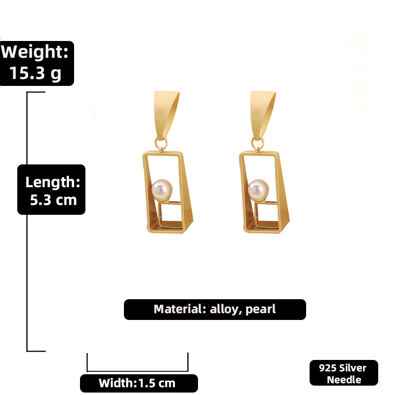 925 Silver Needle Fashion Geometric Pearl Metal Wind Earrings 6 dc3ae037 bd03 4e75 ac45 2fc887458a9b 925 Silver Needle Fashion Geometric Pearl Metal Wind Earrings