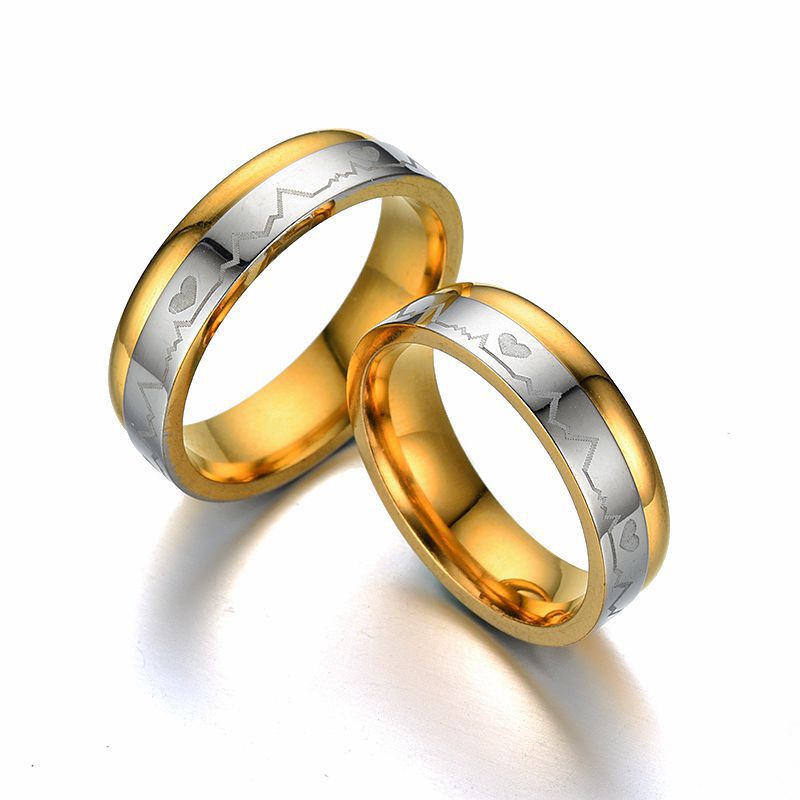 dd67aca4 7cb6 4f1d 9bf9 84dc5e1ede7f Titanium Steel Ring Between Gold ECG Love Heart Stainless Steel