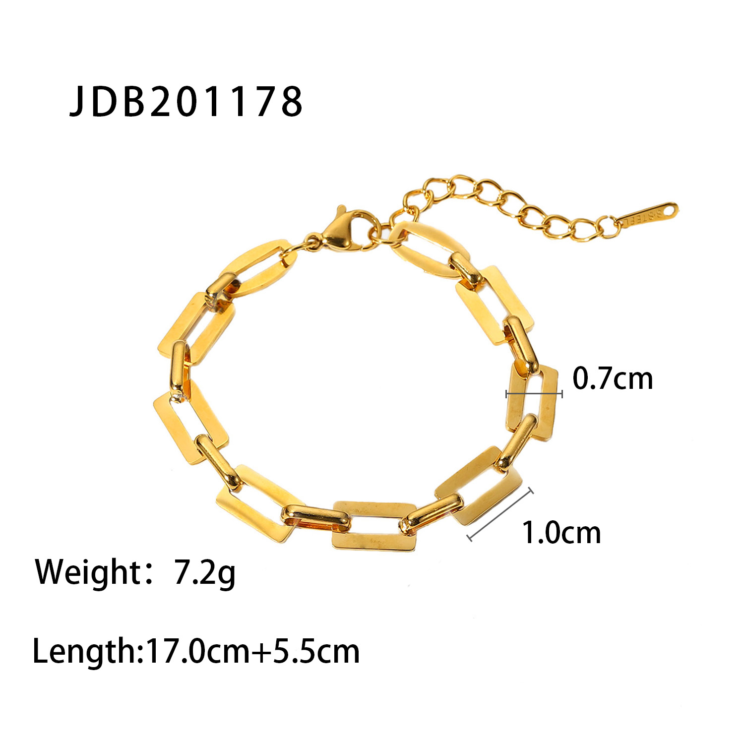 dd923d6a c123 44f3 b7ae 2a5d3f2f5d47 18K Gold-plated Square Chain Bracelet