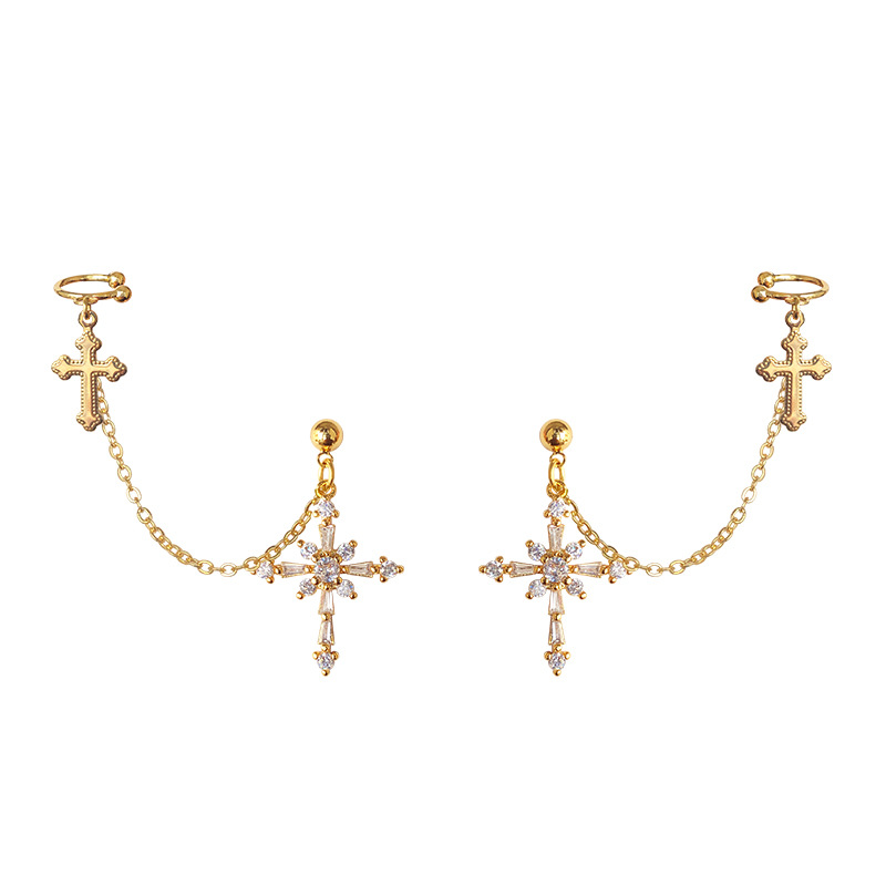 dddaf897 5274 4f7d 9cb2 2a98ed6f65aa Baroque cross ear bone clip earrings