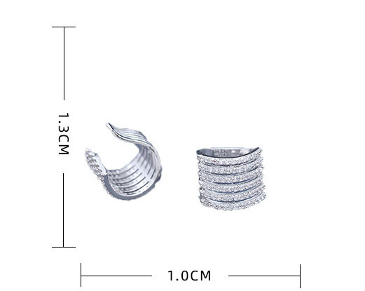 df524414 2116 4ad0 ac33 0d31a537e376 Micro-inlaid Zircon Earrings Female Temperament Multi-layered Geometric Ear Bones