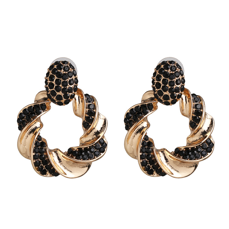 df7dde30 1900 42ca 9acb bd8cd930f66c Personality Inlaid Earrings Irregular Metal