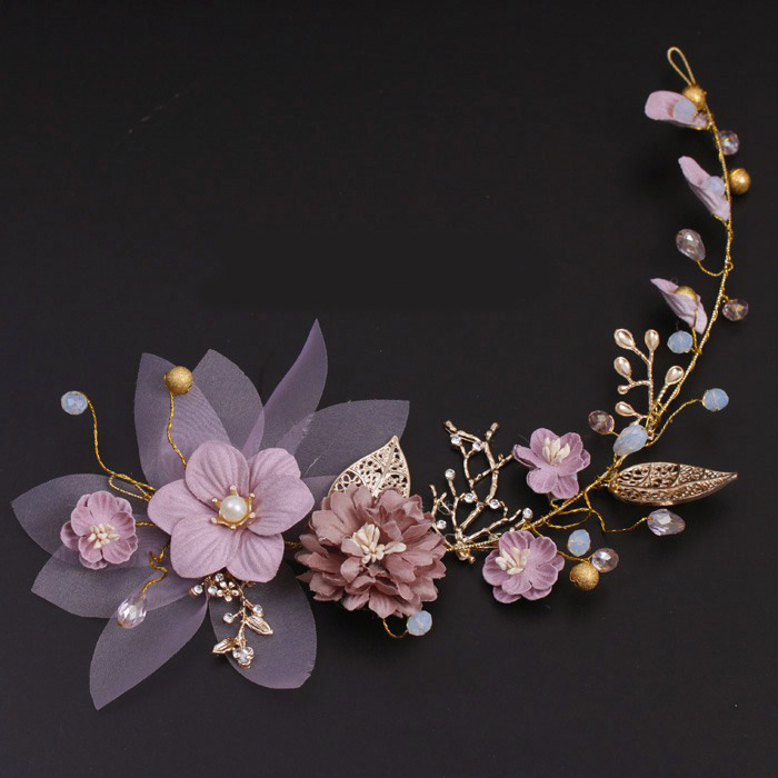 dfcfe4e6 6a25 480e 8570 771049a90d64 Handmade Head Gold Leaf Branch Flower Wedding Hair Accessories