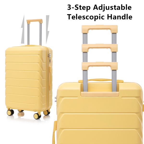 3 in 1 ABS&PC Trolley Box 20in 24in 28in Trolley Box Iron Tie Rod ABSPC Alloy Wine Yellow-14