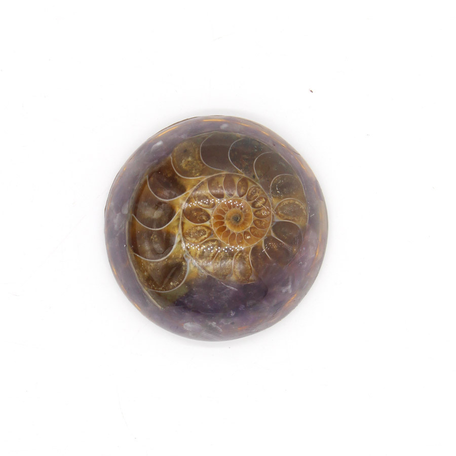 e12a5e5a f72e 4292 8c52 8d6027661212 Resin And Crystal Fossil Snail Hemisphere Handicraft Pendant