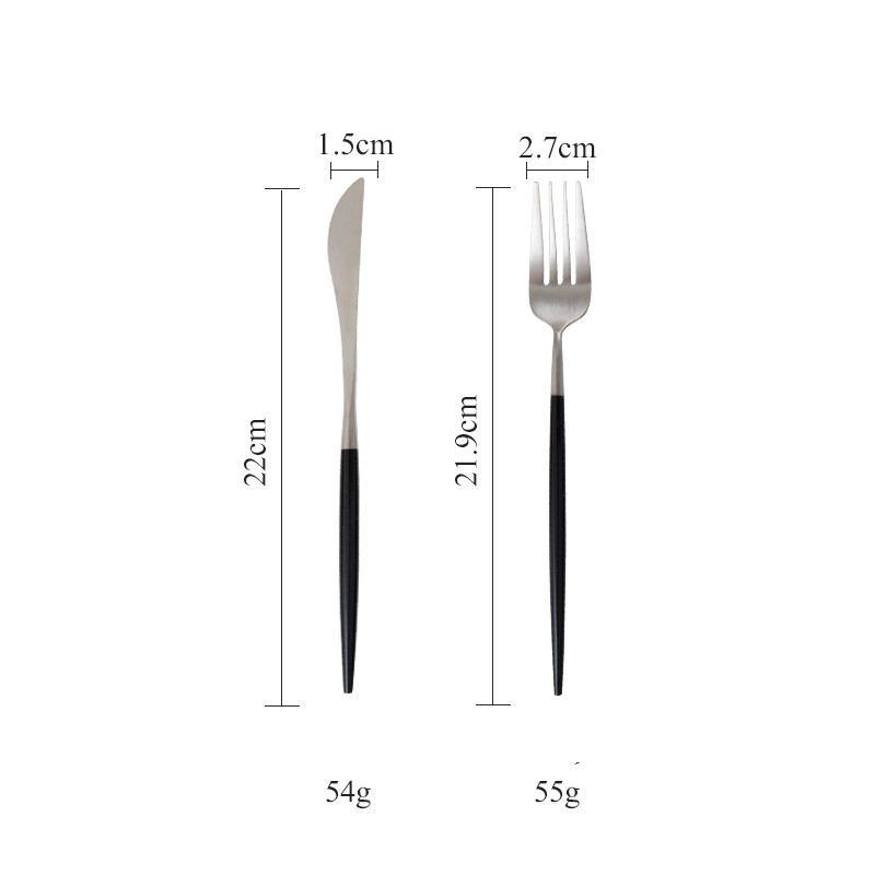 EleganceFusion™ Stainless Steel Western Food Knife and Fork Set with Chopsticks, Spoon, and Fruit Fork - Harmonious Culinary Ensemble