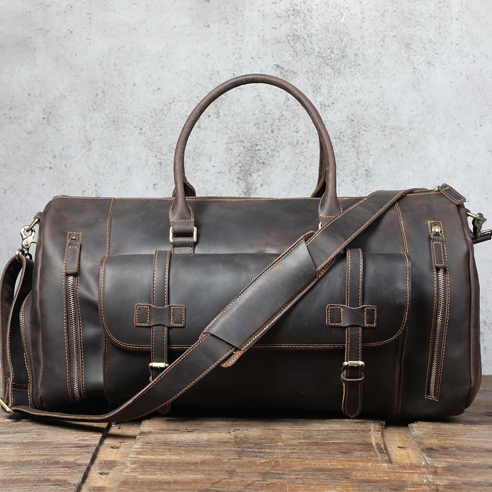 Cowhide leather carry-on