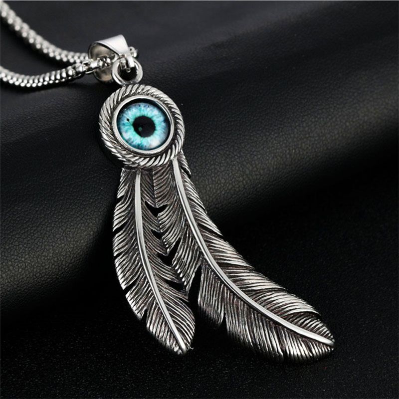 e3fe697d e26d 450f a2a9 23f2c3de2807 Punk Titanium Steel Takahashi Feather Pendant