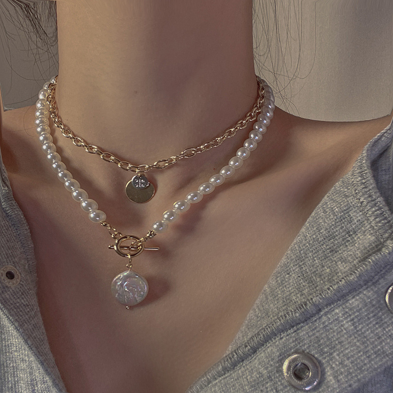 Pearl Double Layered Necklace Female Niche Design Sense Net Red Necklace Retro Exaggerated Clavicle Chain 6 e417abd5 7da9 4e95 a6f1 06aed1ef2bd3 Pearl Double Layered Necklace Female Niche Design Sense Net Red Necklace Retro Exaggerated Clavicle Chain