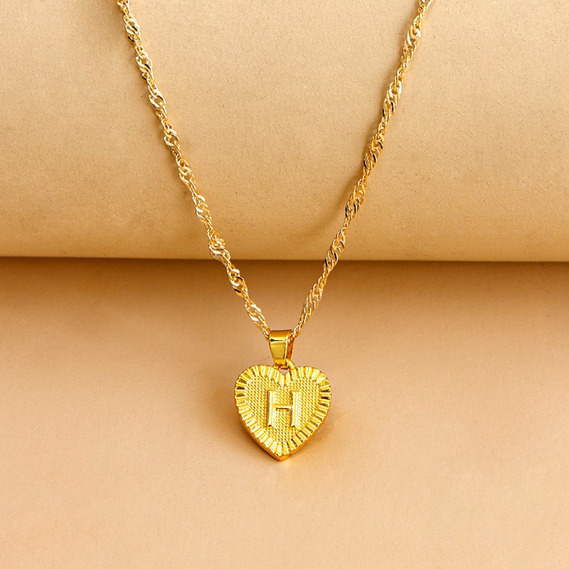 e965ab3e d44d 4332 9d22 4e773ac17017 Hexagon Imitation Gold Pendant Necklace Peach Heart