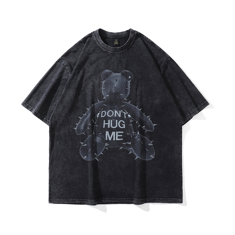 Hip Hop Oversized Tshirts Streetwear Vintage T-shirts Bear