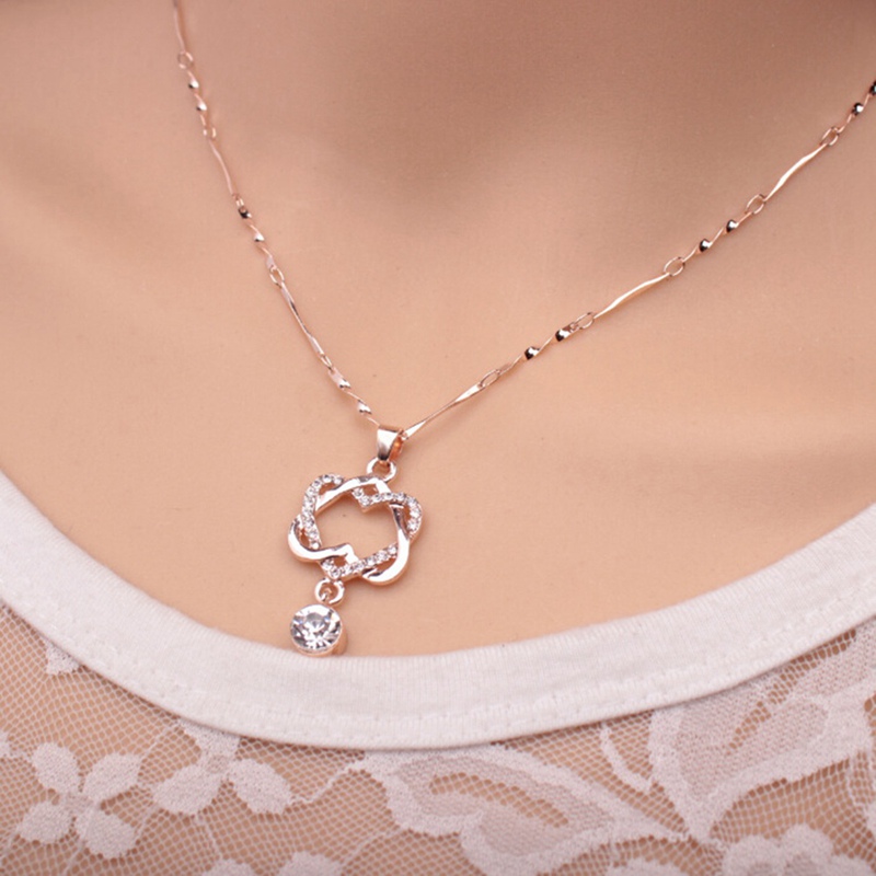 Korean Style White Gold Heart Necklace Double Heart 2 ea83f0c3 3a80 4929 9fb8 e9dee7fe91e2 Korean Style White Gold Heart Necklace Double Heart