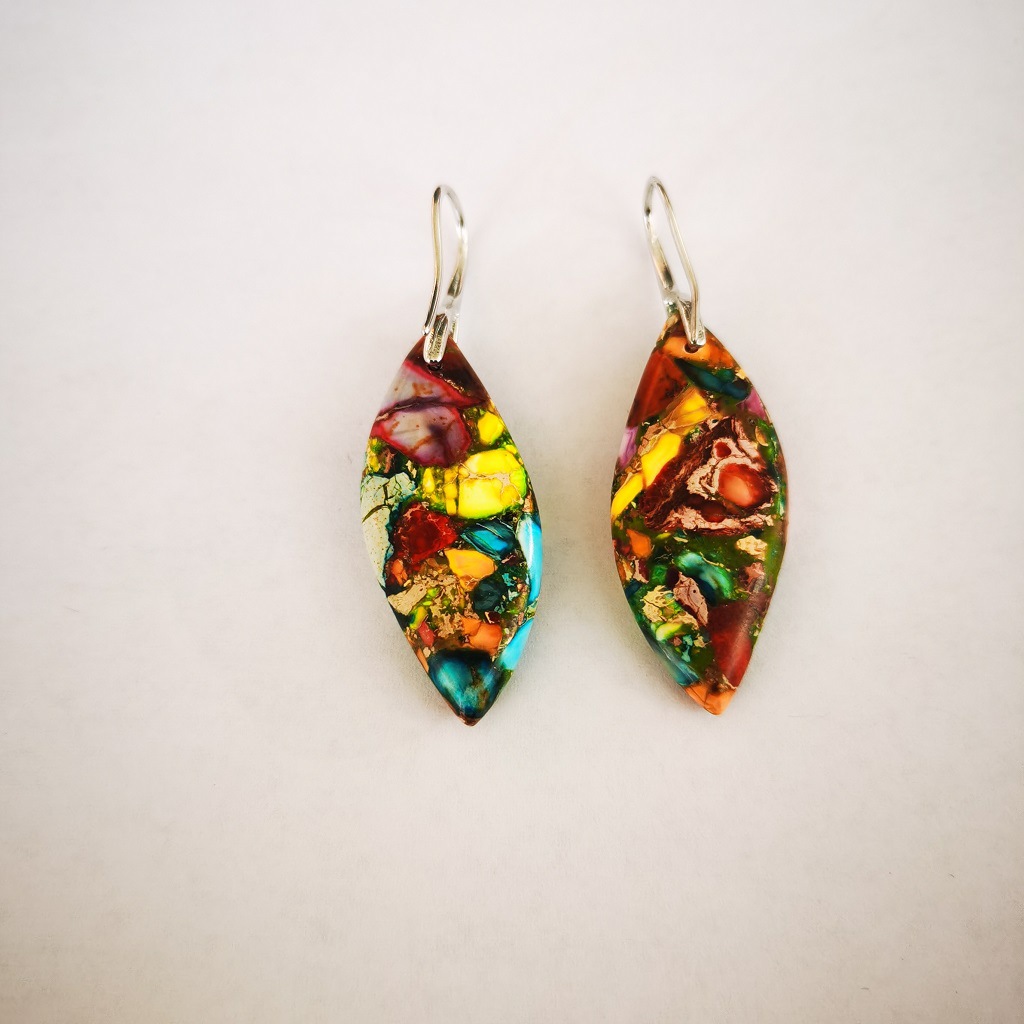 Colorful Emperor Stone Leaf Multicolor Irregular Earrings 2 eabcac7b df71 4e46 94a8 745325f73e06 Colorful Emperor Stone Leaf Multicolor Irregular Earrings