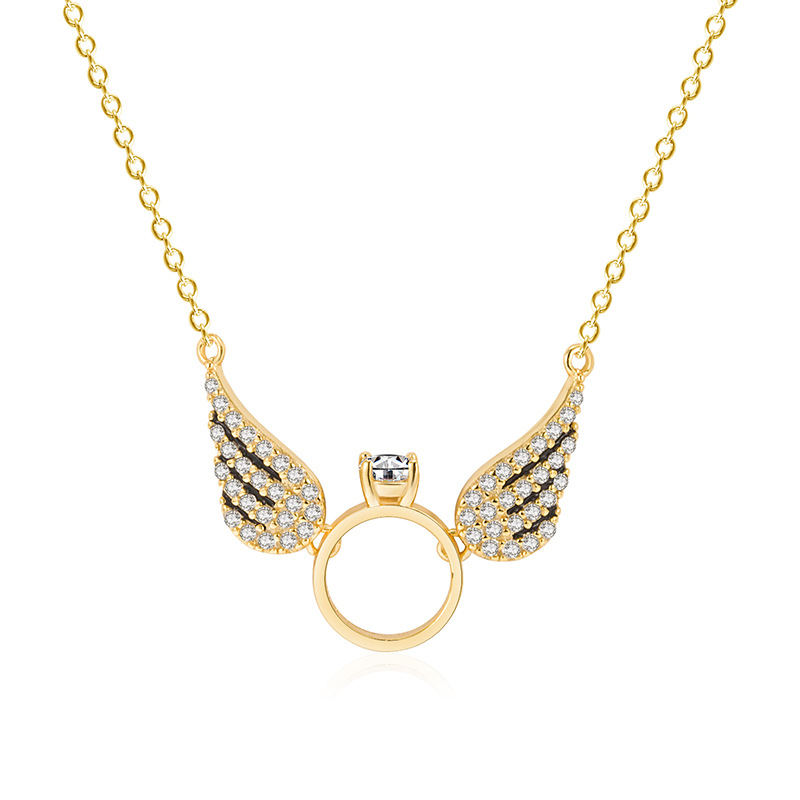 eb906f71 6a13 439d 980b 31f2307b9e47 14k Gold Wing Necklace Female Clavicle Chain