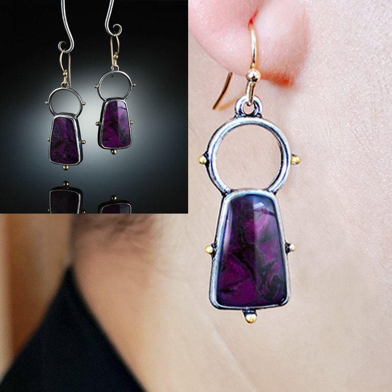 ec99f587 caa0 4ad3 8ac3 e986066872f6 Personality Creative Purple Girl Earrings