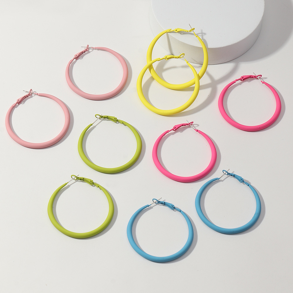 ed2ee58d 53ee 4475 a2f3 58f8da297037 Retro Macaron Alloy Paint Multicolor Earrings