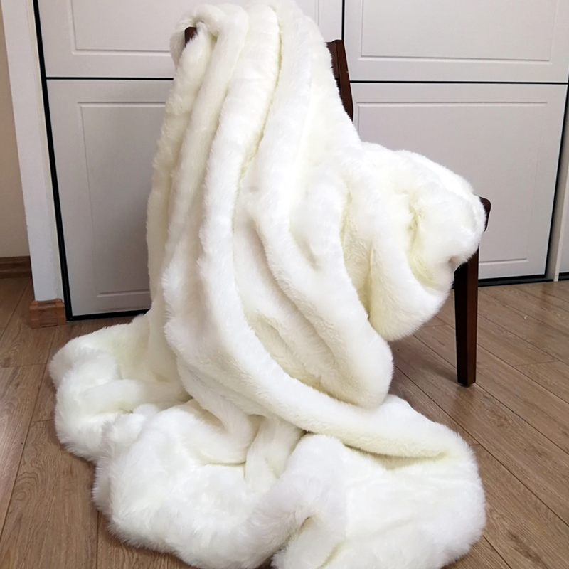 Thick Winter Fur Plush Blanket Rabbit Hair