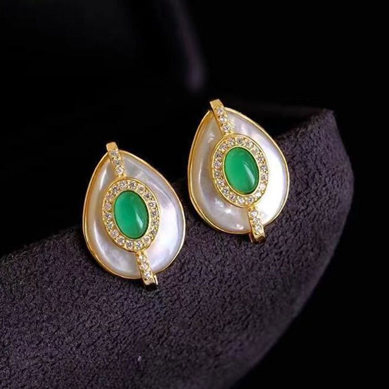 ef9de65f 15b4 494b a5ab 6a81108d13c9 Natural White Fritillaria Water Drops Earstuds Female Sterling Silver