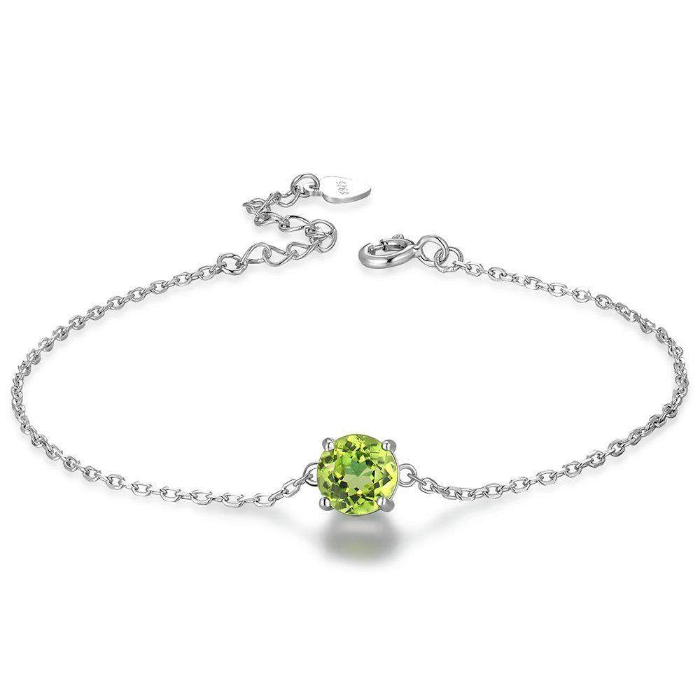 f1e95b37 6f15 4a2f bbaa 2de79398b397 925 Sterling Silver Color Jewelry Natural Peridot White Gold Bracelet