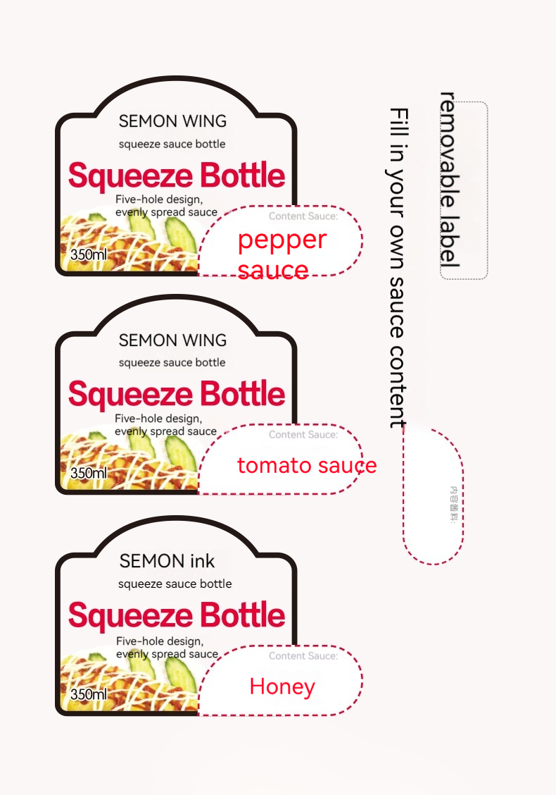 Title 6, 5-hole Jam Squeeze Bottle Thickened Salad Barbe...