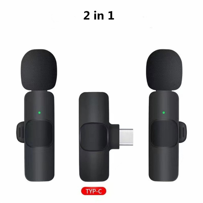 Lavalier Mini Microphone Wireless Audio Video Recording With Phone Charging  Wir