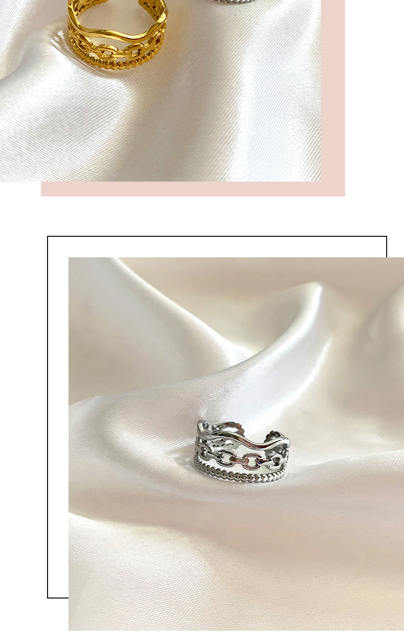 Niche Three-layer Wave Round Beads Stitching Hollow Titanium Steel 18K Gold Plated Simple Personality Ring 7 f373196e ee86 4f62 9425 55c9ad1e0a3d Niche Three-layer Wave Round Beads Stitching Hollow Titanium Steel 18K Gold Plated Simple Personality Ring