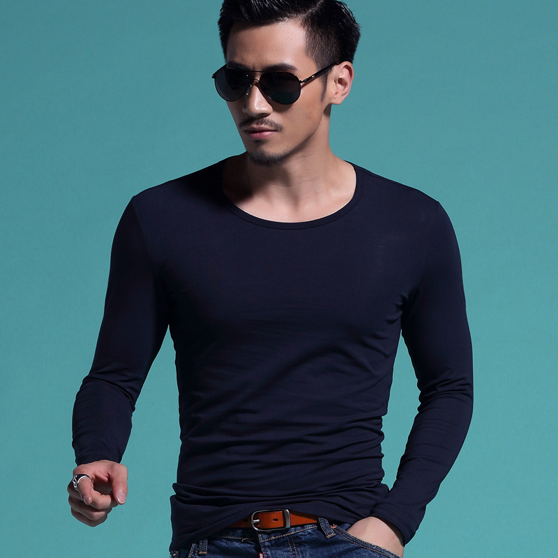 Black Classic Men's Slim long sleeve T-shirt