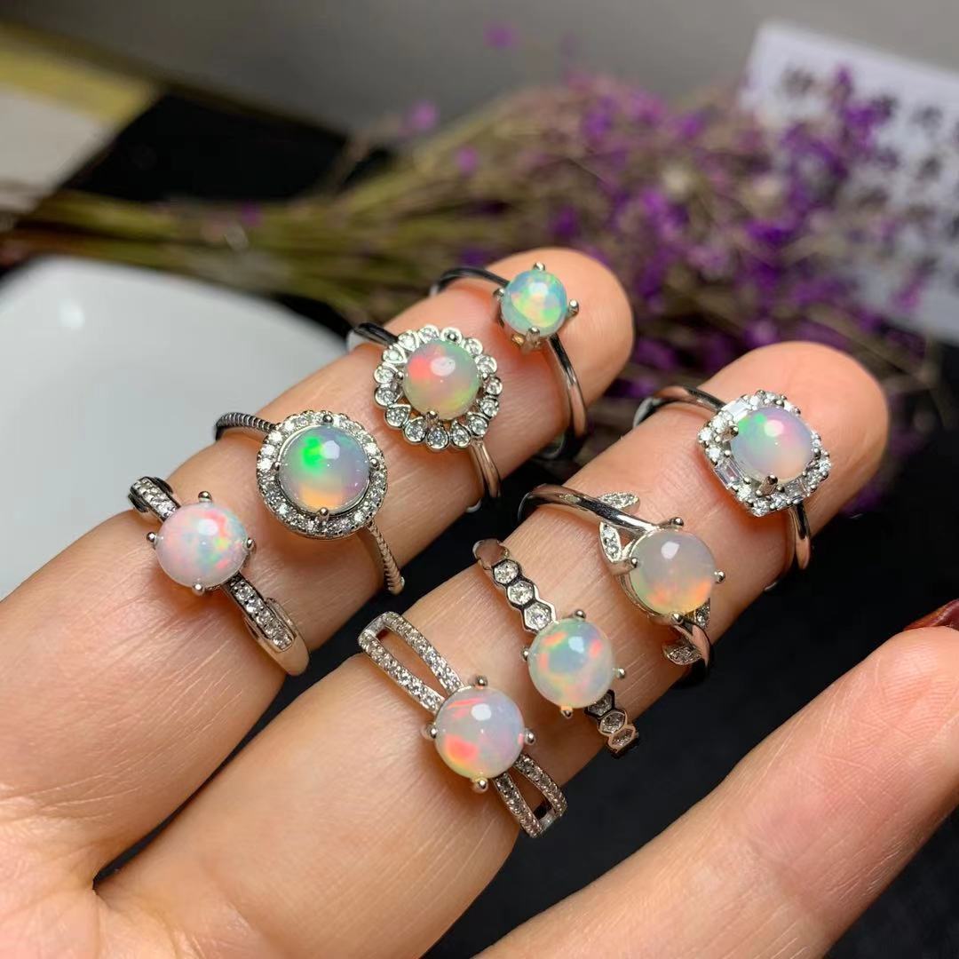 New 925 Silver Inlaid Natural Opal Ring 3 f5b0cf17 6a79 4507 b602 92aa749795a2 New 925 Silver Inlaid Natural Opal Ring