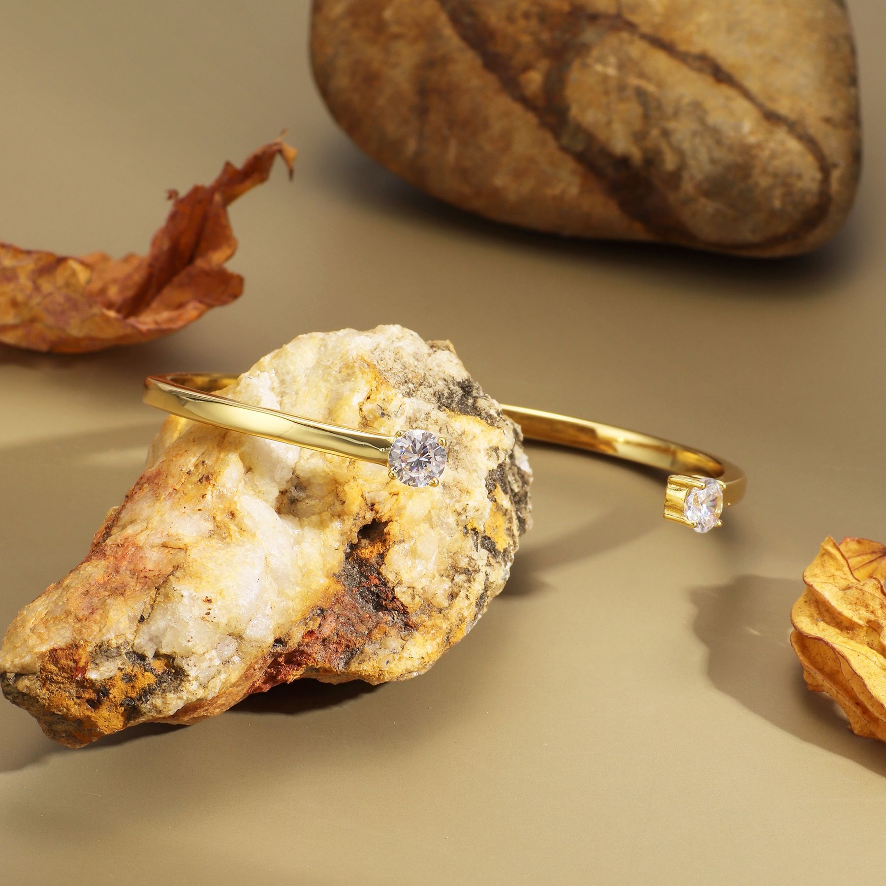 f779c1fd 0491 467d 9740 814ab18e791a Double Zircon Copper Plated 18K Gold Bracelet