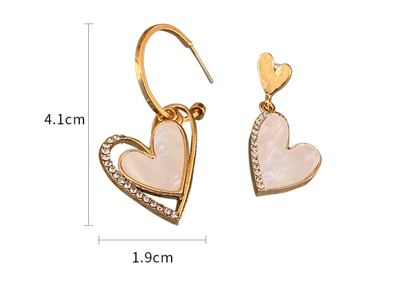 925 Silver Needle Diamond Asymmetric Love Earrings 1 f7c814eb 9721 494e ac0e 6ab0ae712653 925 Silver Needle Diamond Asymmetric Love Earrings