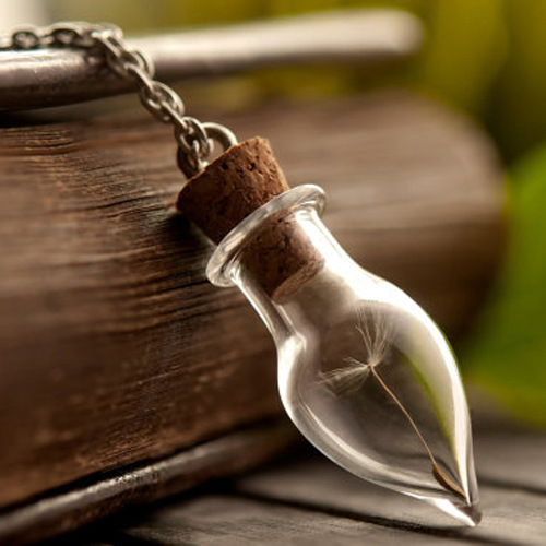 f88a9b01 e821 4788 b7bc 0000b3aaa423 Water Drop Glass Cover Long Dried Flower Hair Necklace