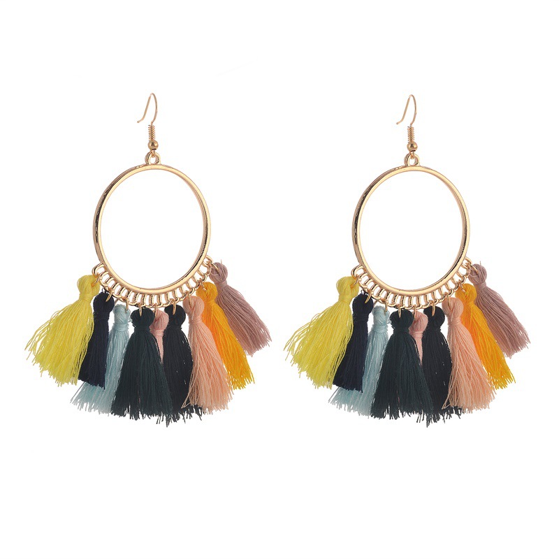 f8e62f35 d950 4e6b 9583 0329ca74ce5a European And American New Su Earrings Women's Fan-shaped Color